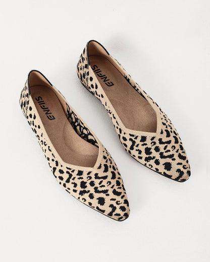 Leopard Print Pointed Toe Flat