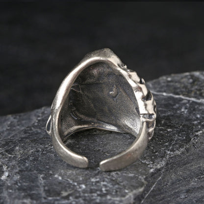 Goth Style Sterling Silver Angel Goddess Open Ring | GothReal