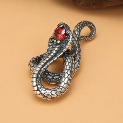 Goth Style Sterling Silver Cobra Pendant | GothReal