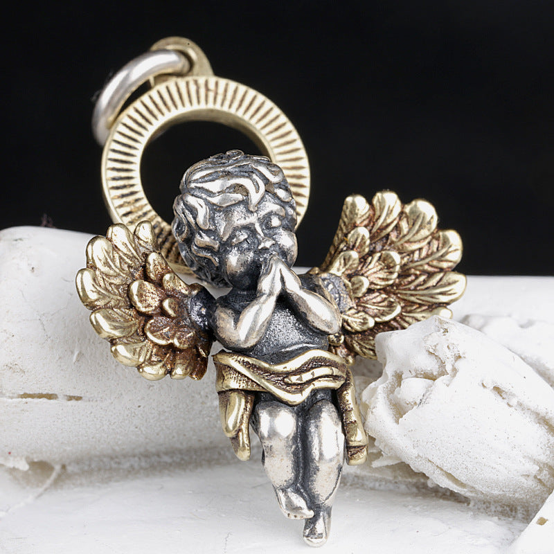Goth Style Sterling Silver Cupid Angel Eros Pendant | GothReal