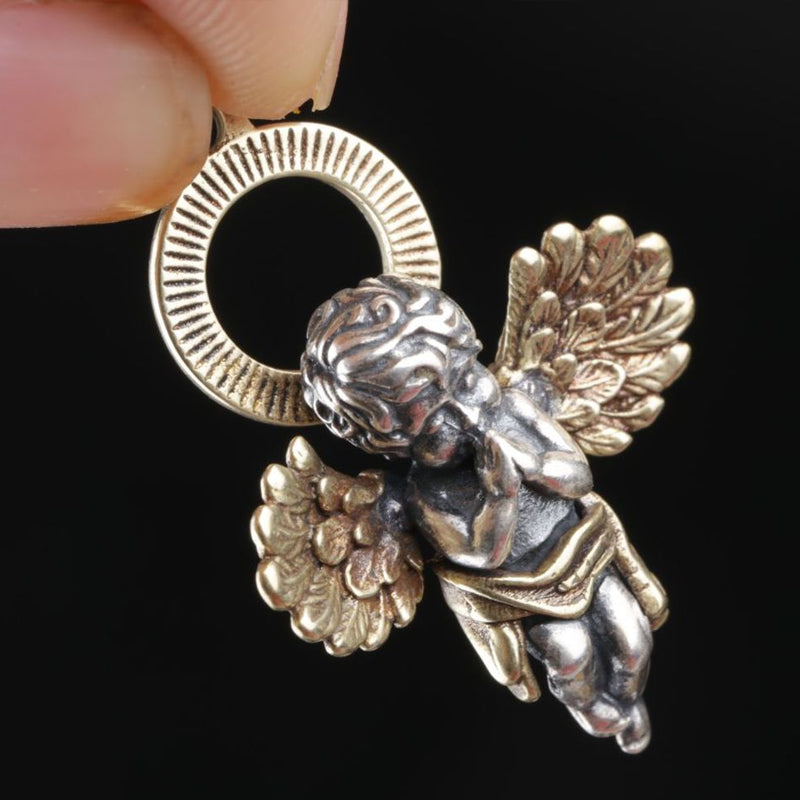 Goth Style Sterling Silver Cupid Angel Eros Pendant | GothReal