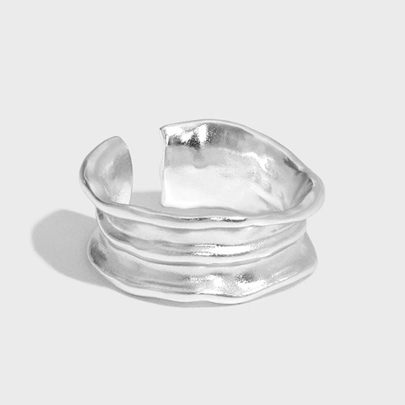 Goth Style Sterling Silver Minimalist Irregular Ring | GothReal