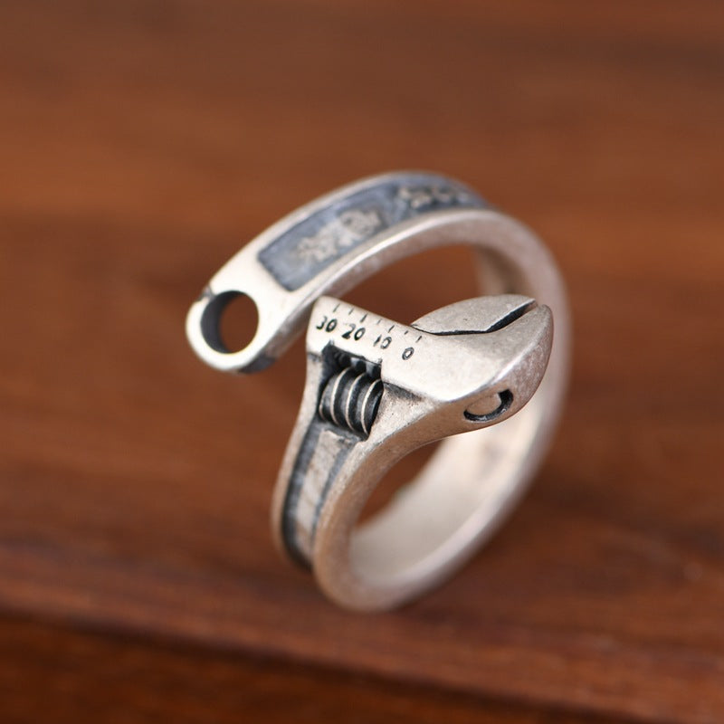 Goth Style Sterling Silver Wrench Ring | GothReal