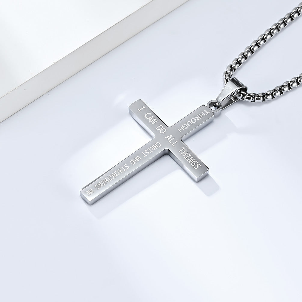 Goth Style American Flag Inspired Cross Pendant With Necklace | GothReal