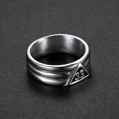 Goth Style Arabic Numeral 33 Ring - Silver | GothReal