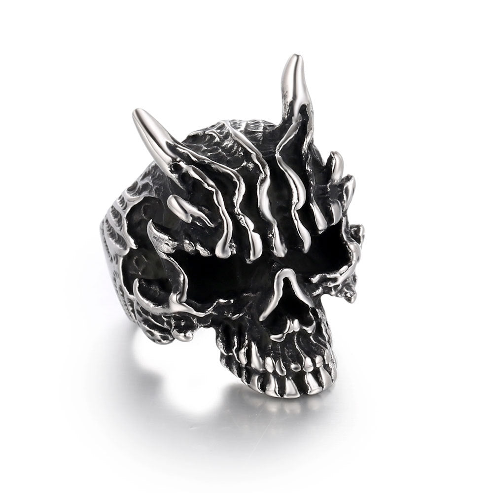 Asura Skull Ring - Black - Gothic Rings | GothReal