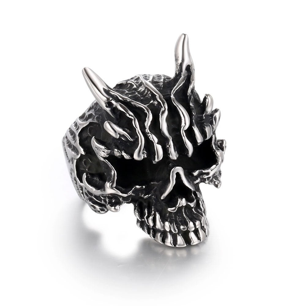 Goth Style Asura Skull Ring | GothReal