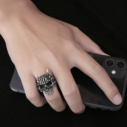 Goth Style Asura Skull Ring | GothReal