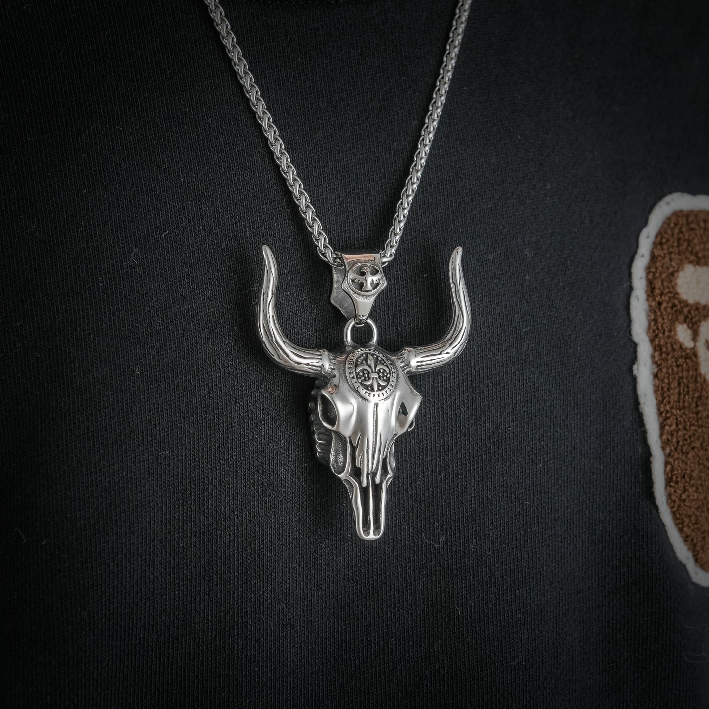 Goth Style Bull Head Stainless Steel Pendant With Necklace | GothReal