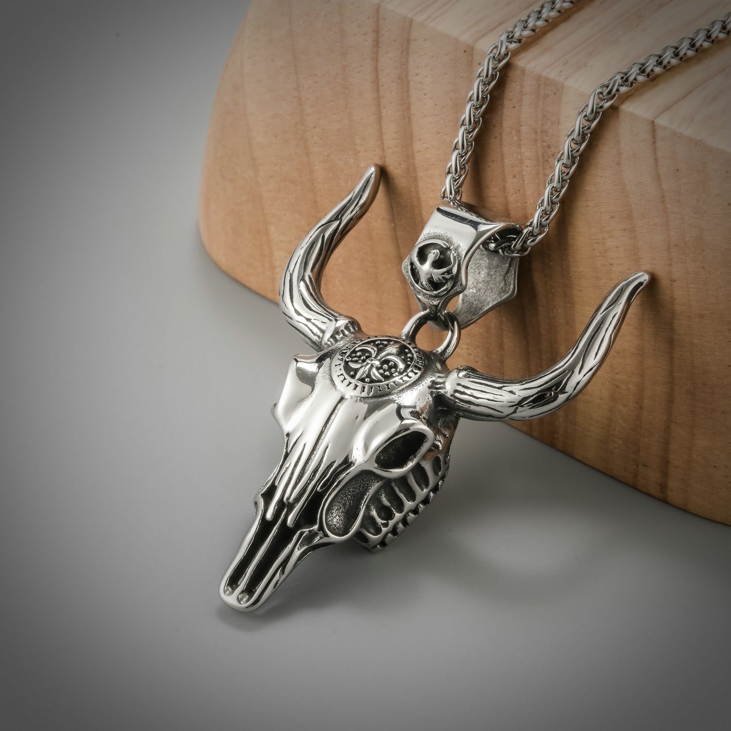 Goth Style Bull Head Stainless Steel Pendant With Necklace | GothReal