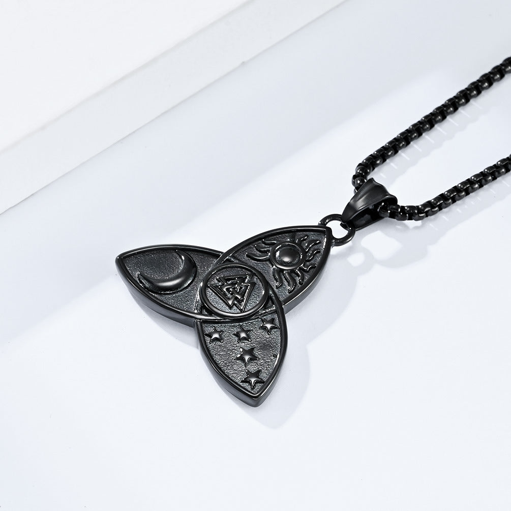 Goth Style Celtic Triangle Knot Sun Moon Star Necklace | GothReal