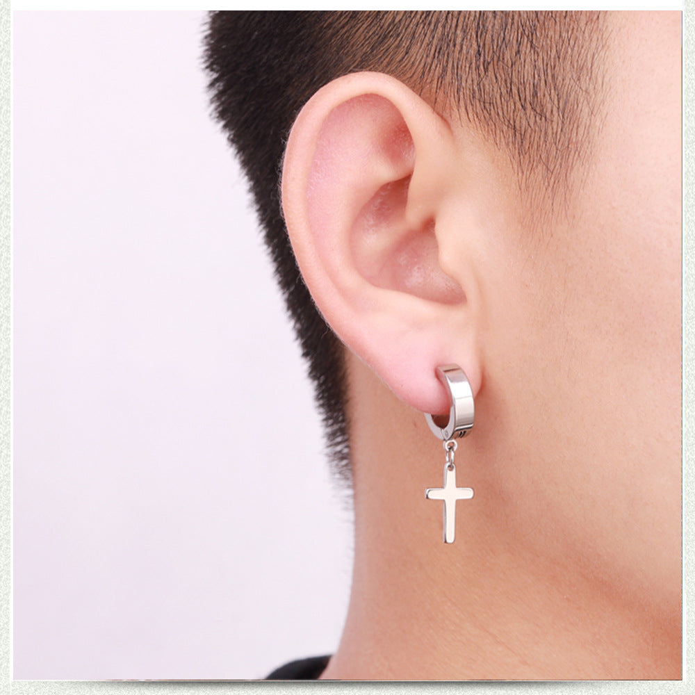 Goth Style Cross Earring - Single | GothReal
