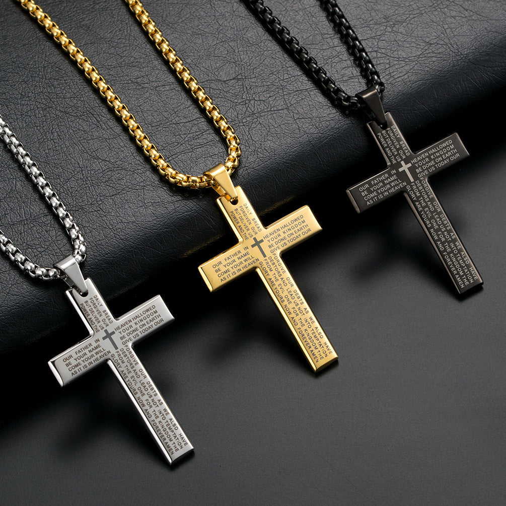 Goth Style Cross Pendant - Black | GothReal