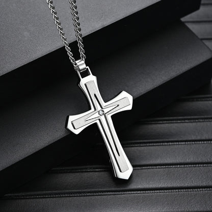 Goth Style Cross Polar Star Pendant With Necklace | GothReal
