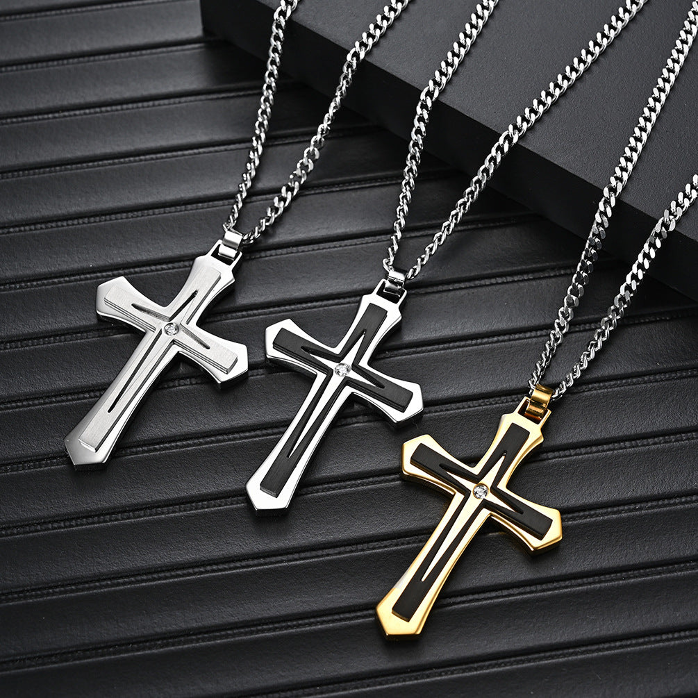 Goth Style Cross Polar Star Pendant With Necklace | GothReal