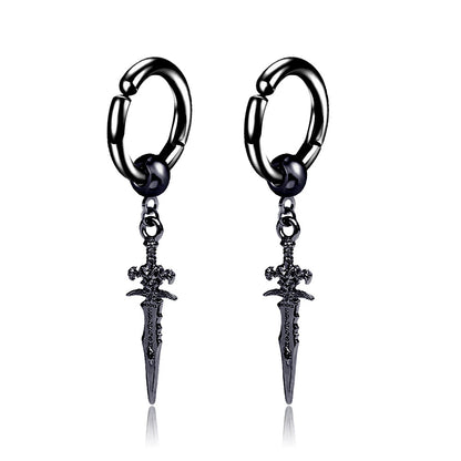 Goth Style Crossed Sword Earrings - A Pair | GothReal