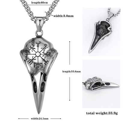 Goth Style Crow Mouth Compass Pendant With Necklace | GothReal