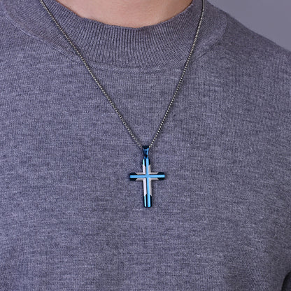 Goth Style Curved Cross Pendant With Necklace | GothReal