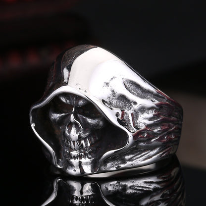 Goth Style Death Skull Biker Ring | GothReal