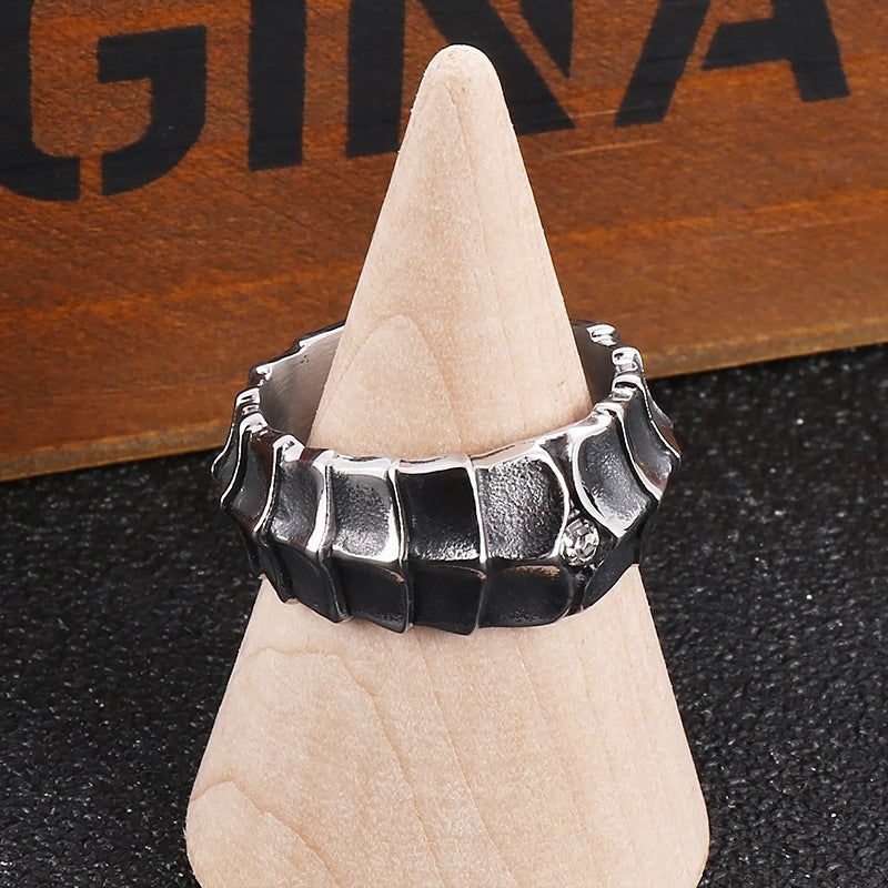Goth Style Dragon Body Gemstone Ring | GothReal