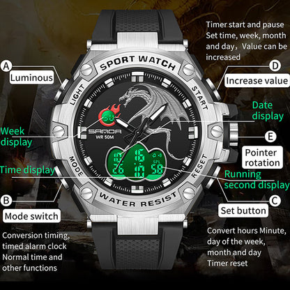 Goth Style Electronic Sports Dragon Watch | GothReal