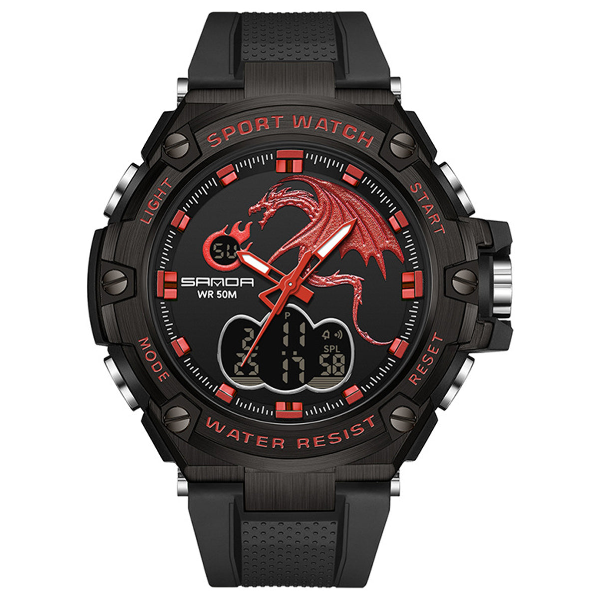 Goth Style Electronic Sports Dragon Watch - Red | GothReal