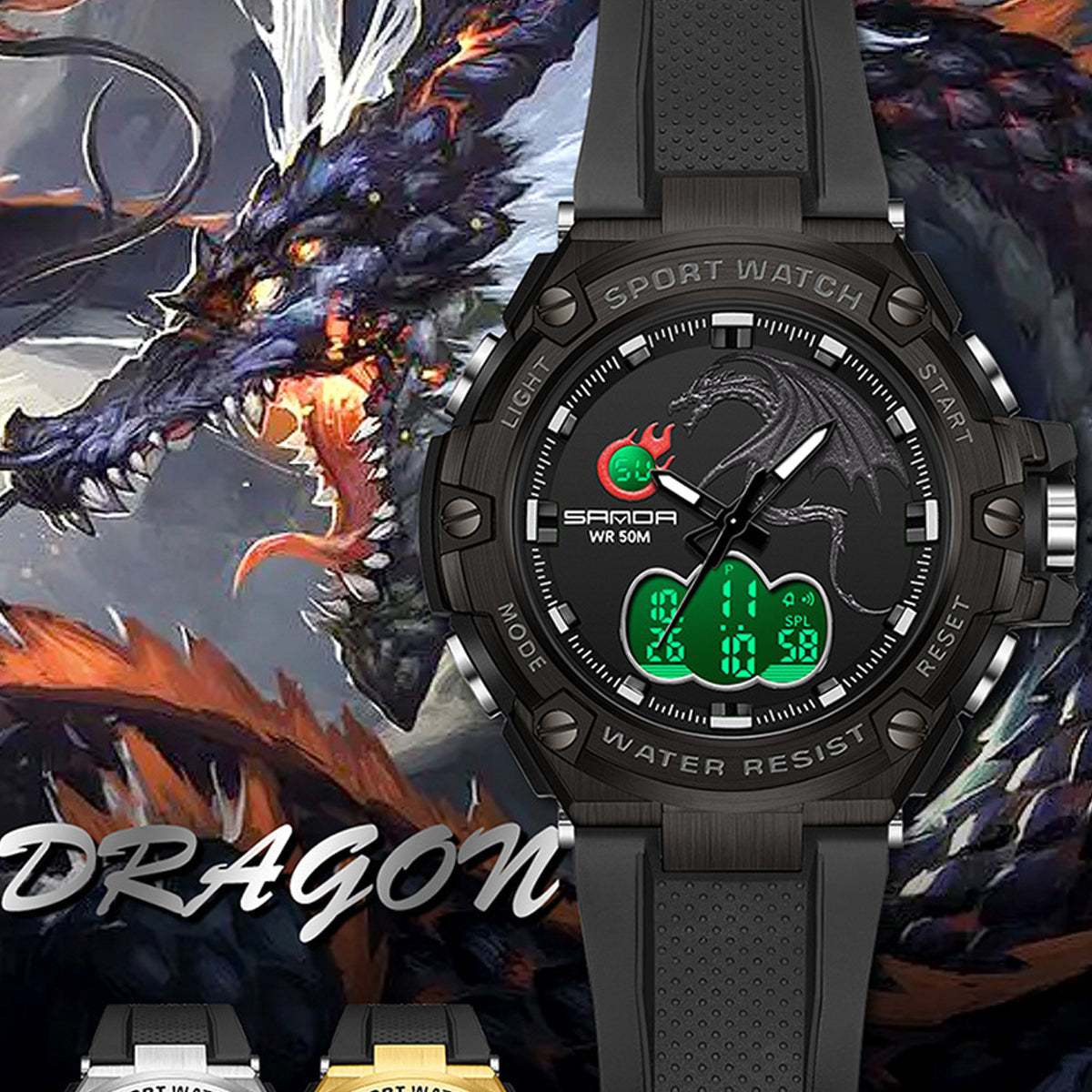 Goth Style Electronic Sports Dragon Watch | GothReal