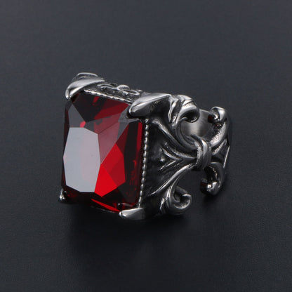 Goth Style Floral Gemstone Ring | GothReal