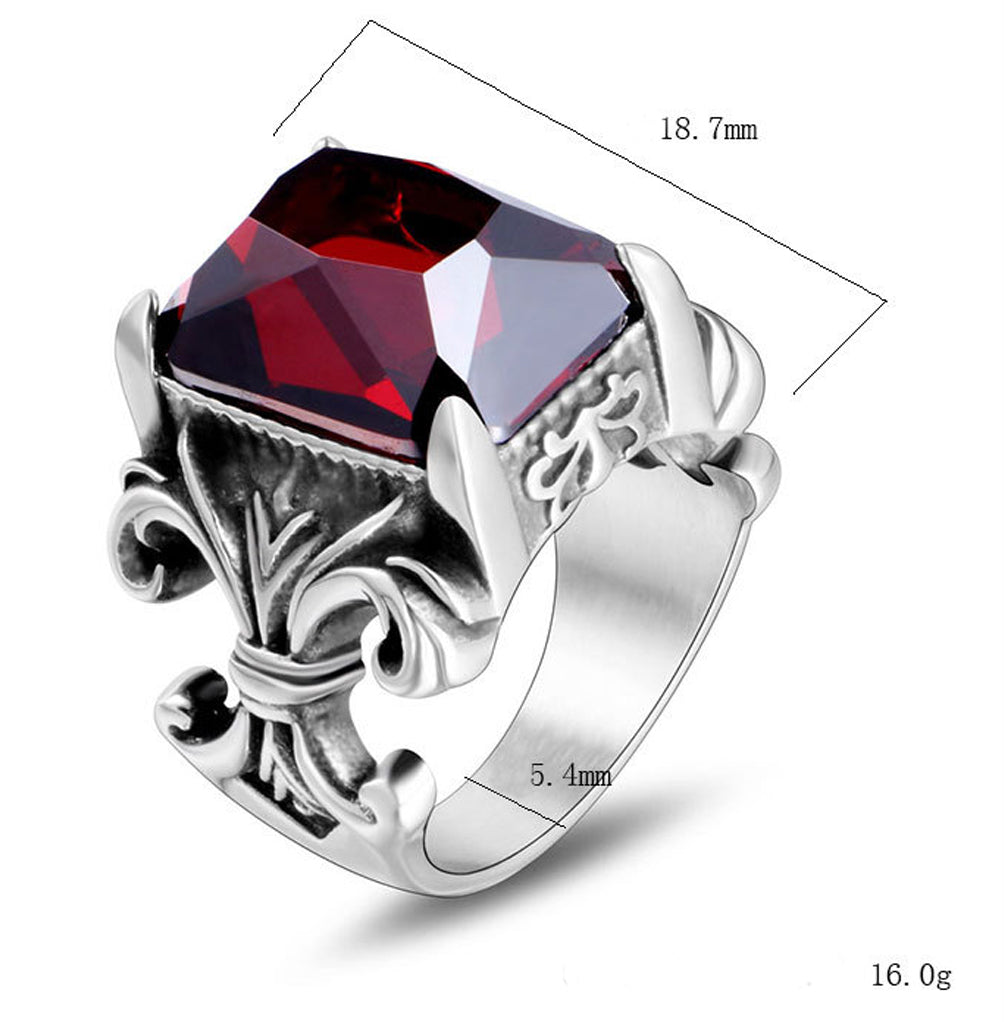 Goth Style Floral Gemstone Ring | GothReal