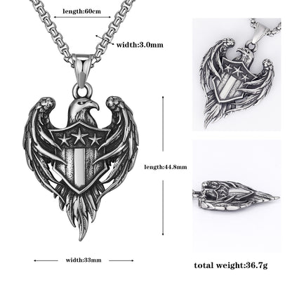 Goth Style Freedom Eagle Pendant With Necklace | GothReal