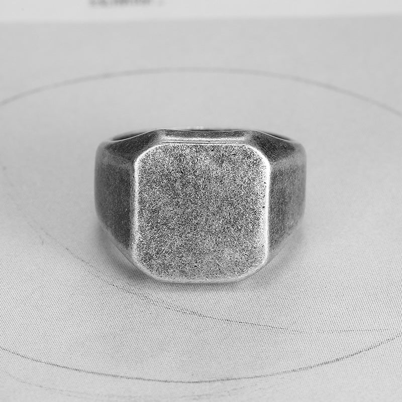 Goth Style Geometric Square Ring - Light Grey | GothReal