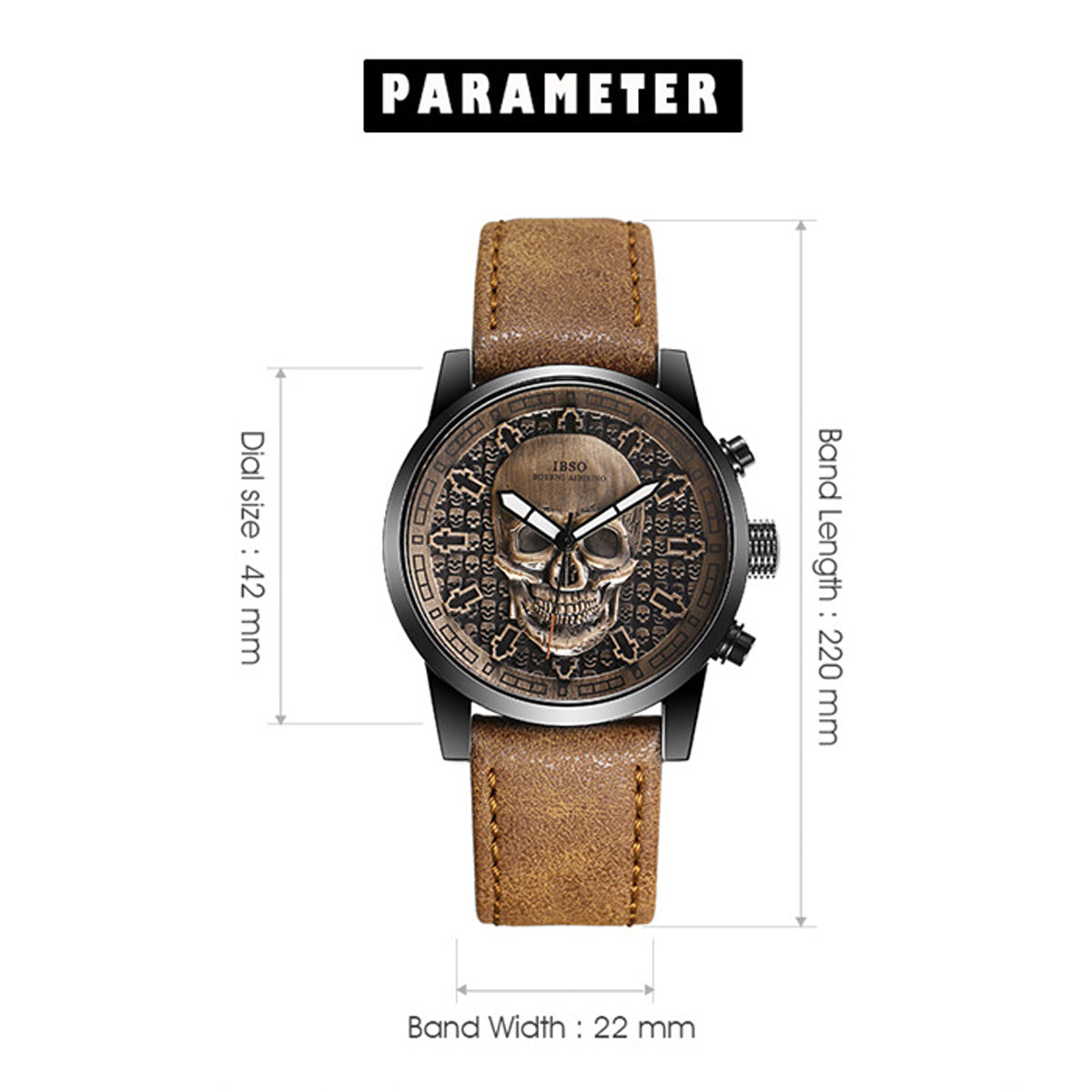 Goth Style Gothic Quartz Leather Skull Watch | GothReal
