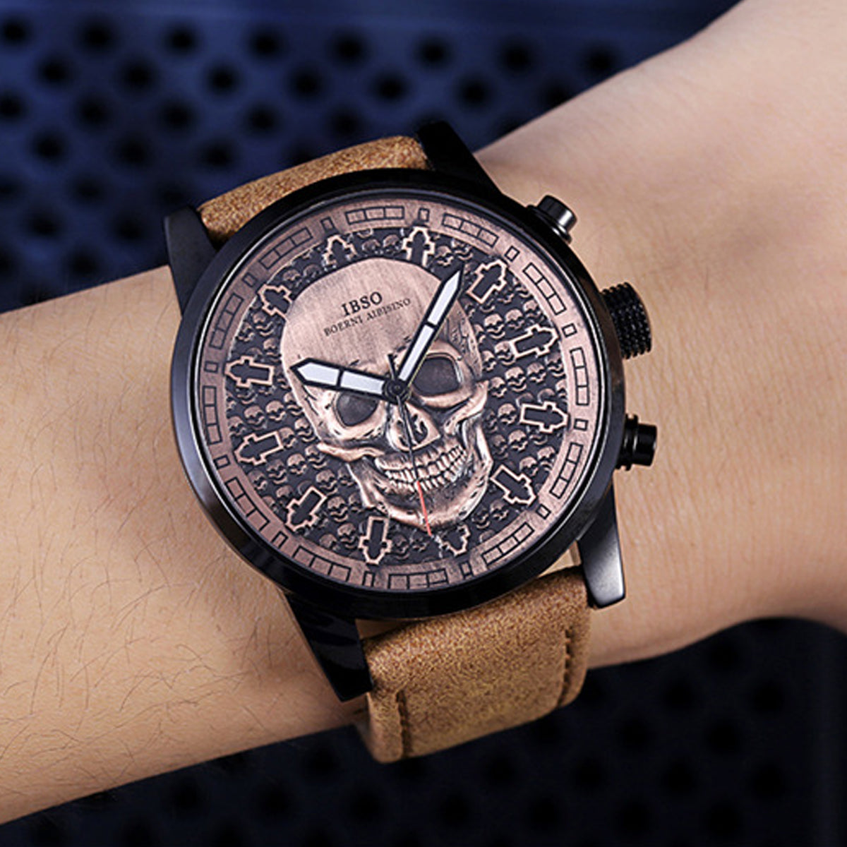 Goth Style Gothic Quartz Leather Skull Watch | GothReal