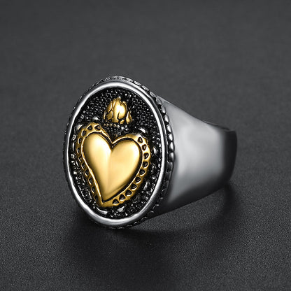 Goth Style Heart-Shaped Crown Ring | GothReal