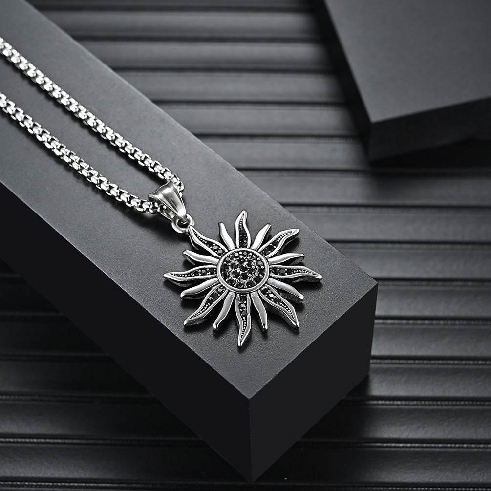 Goth Style Helios Gemstone Pendant With Necklace | GothReal