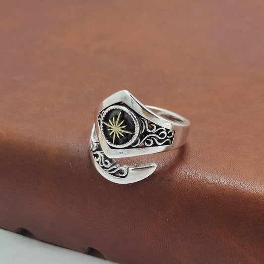 Goth Style Helios Sterling Silver Ring - Silver | GothReal