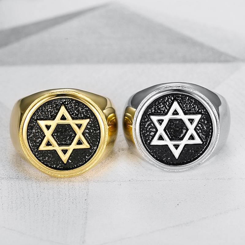 Goth Style Hexagram Ring - Silver | GothReal