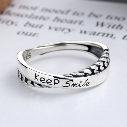 Goth Style Keep Smile Sterling Silver Ring | GothReal