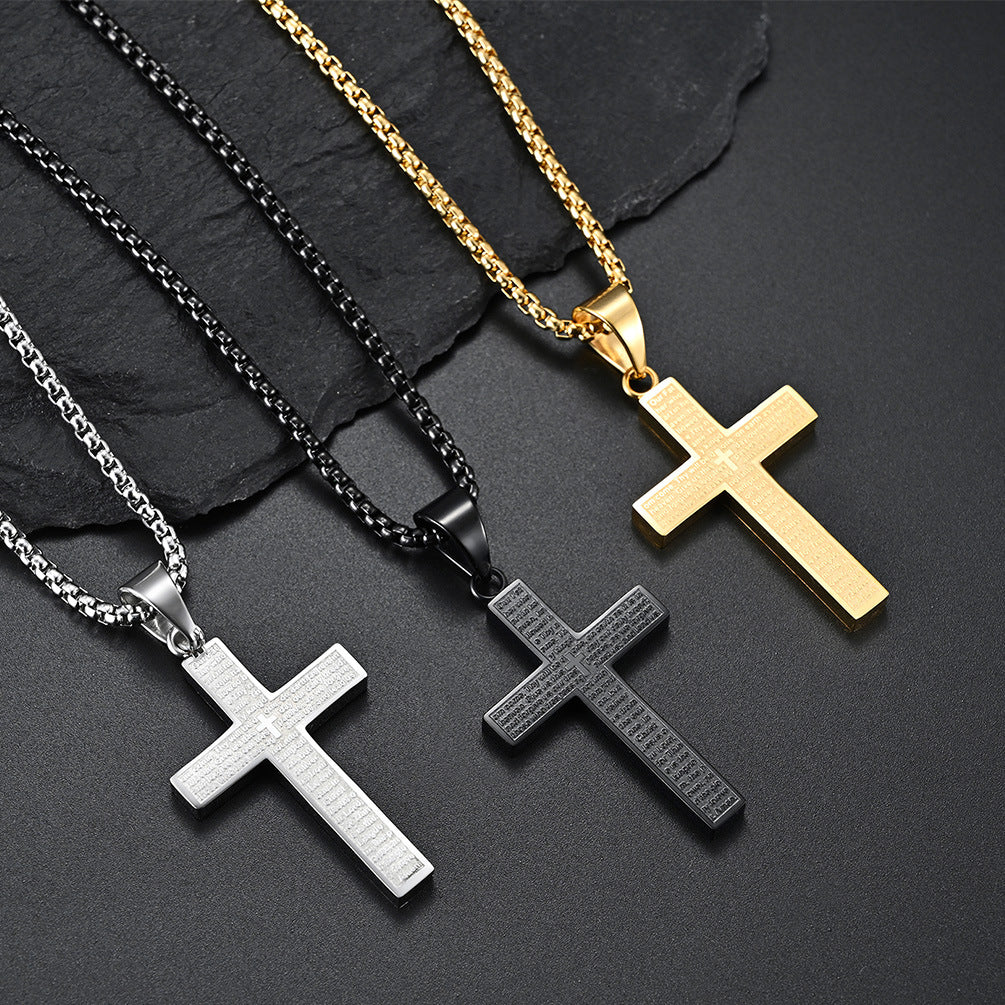 Goth Style Letter Cross Pendant - Black | GothReal