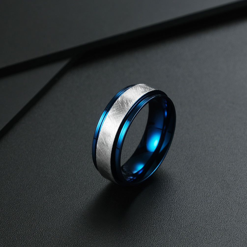 Goth Style Minimalist Color Block Rotating Ring - Black | GothReal