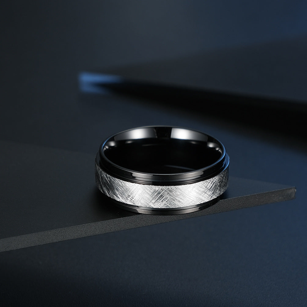 Goth Style Minimalist Color Block Rotating Ring | GothReal