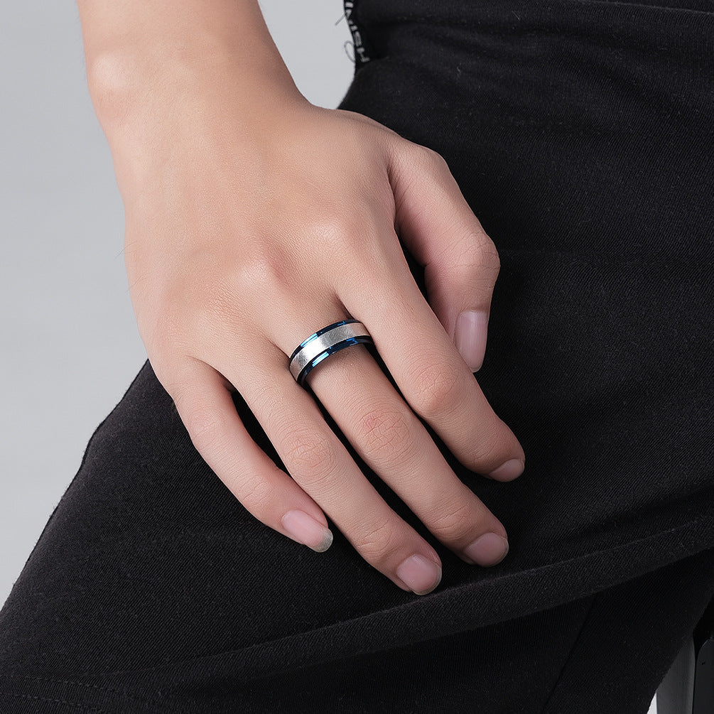 Goth Style Minimalist Color Block Rotating Ring | GothReal