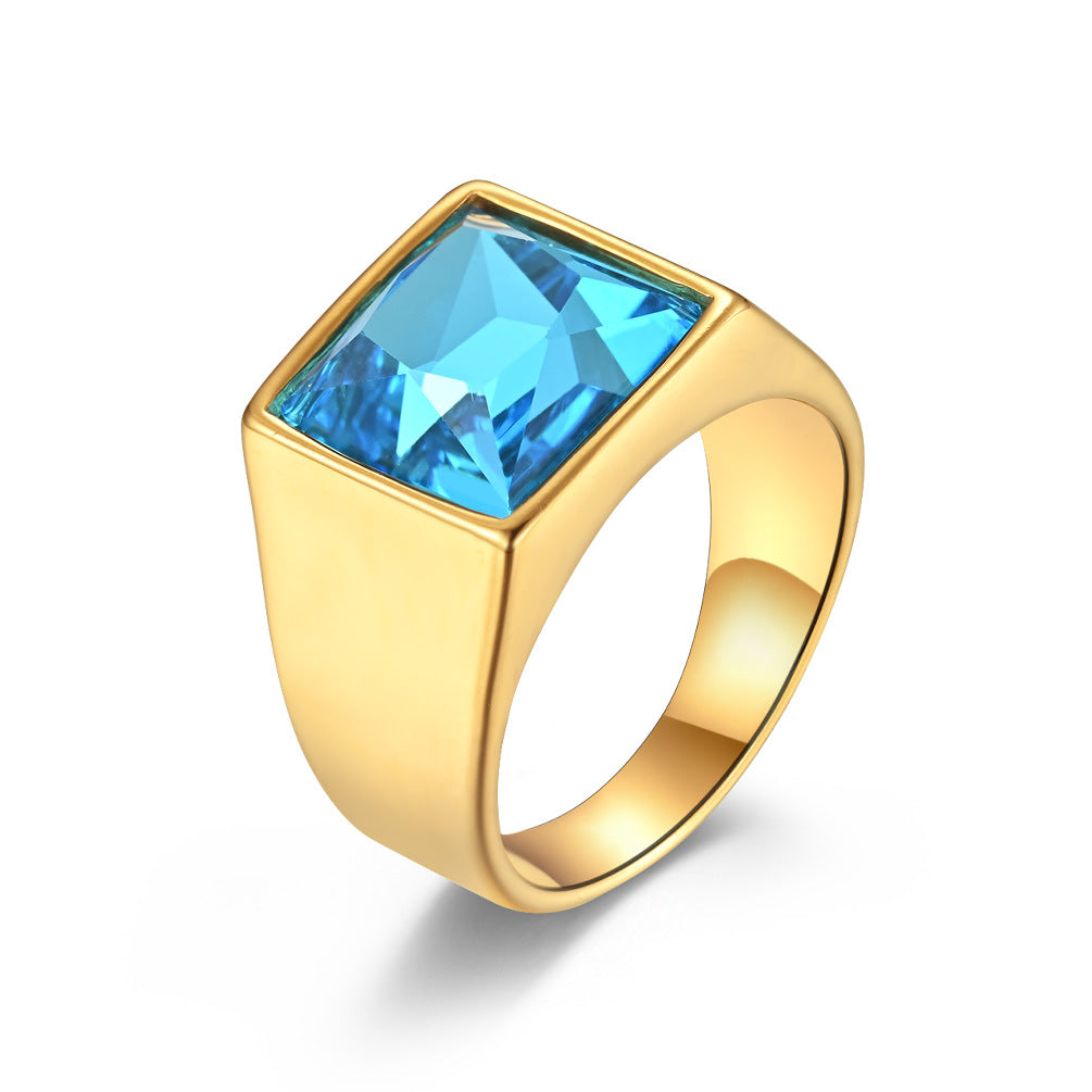 Goth Style Minimalist Gemstone Ring | GothReal