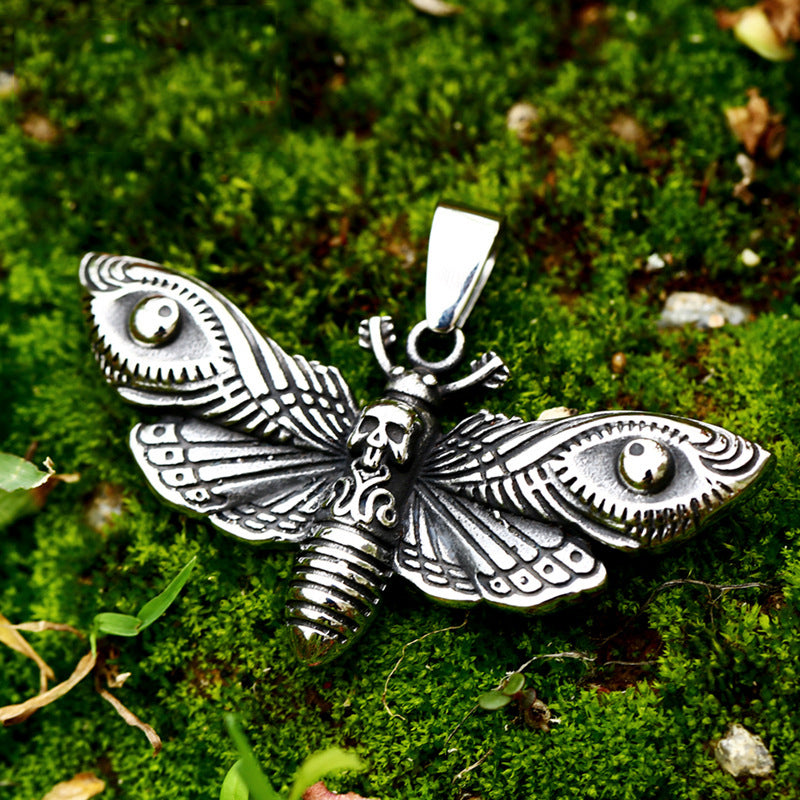 Goth Style Moth Pendant - Silver | GothReal