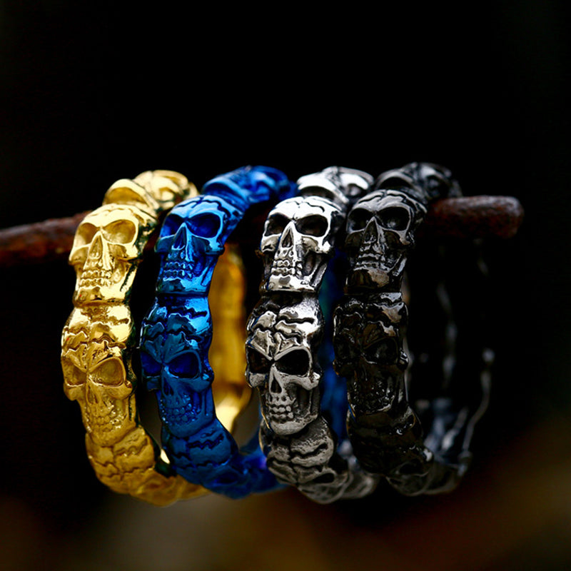 Goth Style Multi-Skull Ring | GothReal