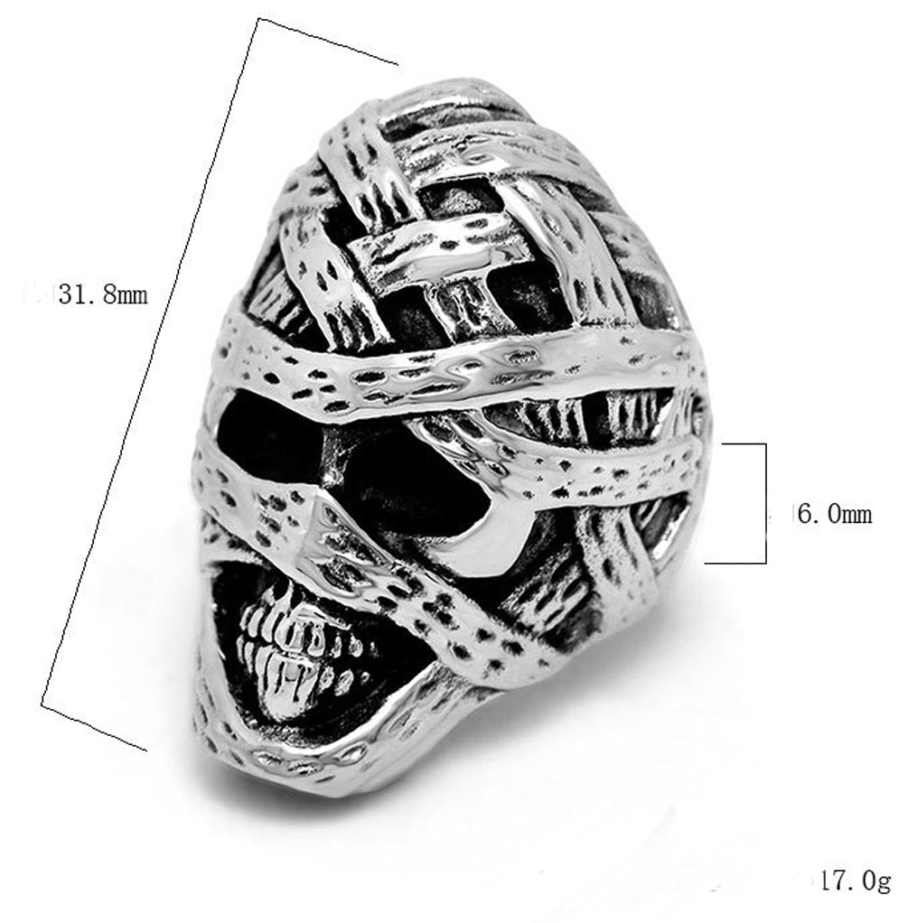 Goth Style Mummy Skull Ring | GothReal