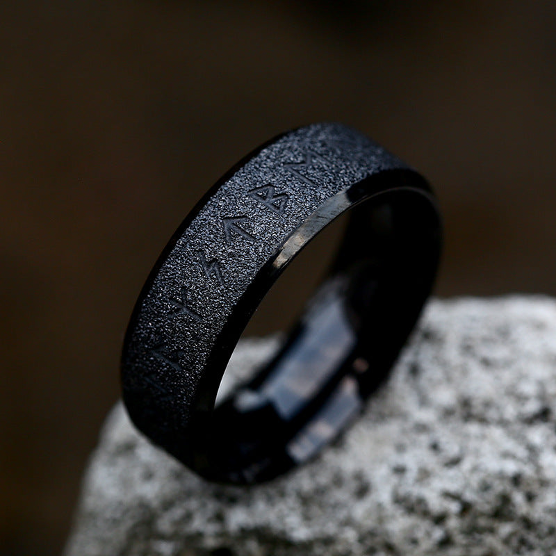 Goth Style Nordic Viking Letter Ring | GothReal