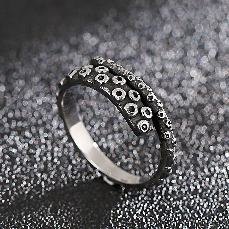 Goth Style Octopus Whisker Ring - Silver | GothReal