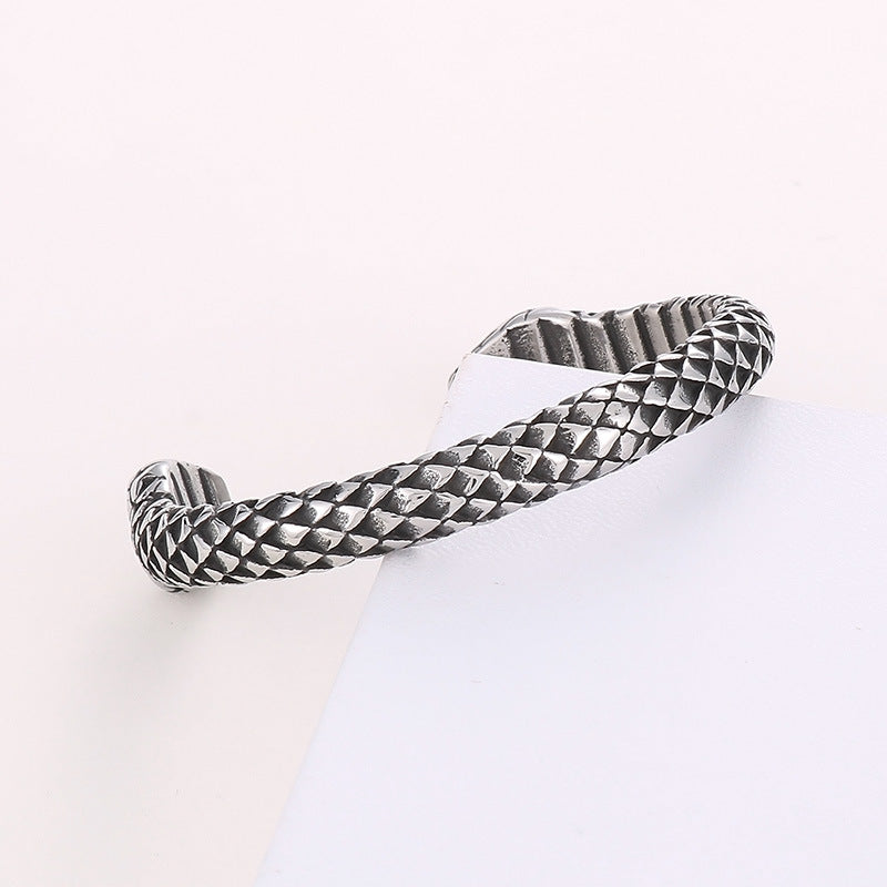 Goth Style Open Double Snake Head Bracelet | GothReal