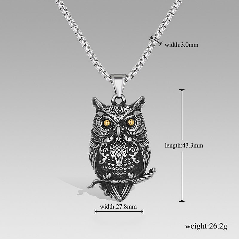 Owl Pendant With Necklace
